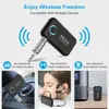 Connectors 1Mii ML100 Bluetoothcompatible 5.0 Receiver Car With Mic 14H Long Battery 3.5mm Aux BT Adapter for Car Headphone Speaker