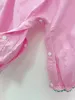 Курточный комбинезон с вышивкой поросенка динозавра, бутик, детская одежда, длинный рукав из чесаного хлопка, розовый милый наряд, весна-осень 231226