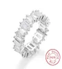 Estilo 925 prata simulada pintura diamante anel de dedo completo jóias de noivado feminino banda empilhamento cz anel para casamento 5383937