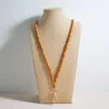 Keychains Boho Wood Pärled Halsband Lanyard Card Holder Elastic Keyholder Unisex Beads ID Sunflower Teacher Charm Gift