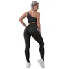 Calças femininas de duas peças 2 peças roupas de fitness mulheres push up yoga terno ginásio roupas treino esporte conjunto sem costura sutiã esportivo cintura alta