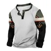 Männer T Shirts Outdoor Vintage V-ausschnitt Taste Langarm Mode Sport T-shirt Hohe Qualität Einfache Muster Street Shirt Ropa hombre