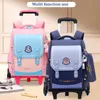 Bolsas de la mochila para niños Bolsa de la escuela estudiantil para niños Mochila de la escuela de carro para la bolsa con ruedas 6 12 años