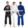 Brasilianska jiu jitsu gi bjj kimono blå 450 gram mma uniform preshrunk gripande gis för män kvinnor med vitt bälte 231226