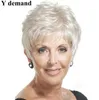 Fashion Afro Wig Short White Straight Synthetic Wigs Natural Hair for Black Women None Lace Hairstyle In Stockfactory direct5382071