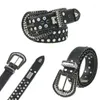 Ceintures de rock ceinture de taille avec boucle épingle luxueuse adolescents paillettes complètes