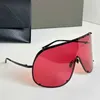 Óculos de sol de proteção 24ss designer de moda mulheres máscara óculos de sol grande quadro de metal pernas finas lentes amarelas óculos de proteção lunettes de soleil designer para femme