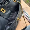 Винтажная женская дизайнерская сумка для покупок большой вместимости 37 см, мульти-кошельки с фурнитурой из состаренного золота, цепочка Matelasse, роскошная сумка с верхней ручкой, сумка на плечо, кошелек