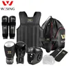 Wesing 8 pièces ensemble arts martiaux équipement gants de boxe casque protège-tibias Wushu Sanda protecteurs équipements de compétition EO 231225