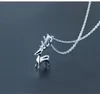 925 bijoux en argent sterling plaqué or blanc statues simples pendentif de cerf conçoit un collier de renne animal de Noël pour cadeau5934939