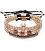 CZ Hexagon 3pcset Micro CZ Crown Bracelet Copper Beads Luxury Designer Jewelry Woven Mens Bracelets Gift6910966