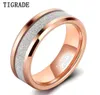 Tigrade 8mm Men Women Tungsten Wedding Rings Rose Gold Silver Color Matte Band Luxury Comfort Fit Size 7134394787