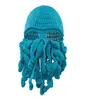 Pure Manual Weave Octopus Wool Yarn Hatts Håll varma Halloween Party Funny3088614