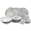 Plates 20-Piece Dinnerware Set In White Dinner Plate Ceramic