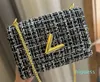 2024 Gold Double V Lock Metal Chain Flap Medium Cross Body Shoulder Handbag Colors Daily Casual Luxury Purse