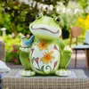 Decorative Figurines Frog Decor With Solar Light Resin Garden Statue For Passage Yard Lawn Patio Outdoor Housewarming