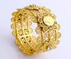 Luxury Women Big Wide Bangle CARVE THAI BAHT 18 k Solid Fine GF Gold Dubai Style African Jewelry Bracelets With CZ Middle7957592