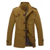 Chaquetas para hombres Hombres Chaqueta Abrigo Sección larga Moda Trench Jaqueta Veste Homme Marca Casual Fit Abrigo Abrigo Outerwear Ejército Verde