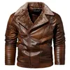 Chaquetas para hombres Espesar Primavera Casual Motocicleta Para hombre PU Chaqueta Biker Abrigos de cuero Cortavientos Hombres Ropa delgada