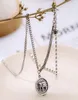 Винтажное ожерелье с двойной пентаграммой, женское корейское индивидуальное новое ожерелье с кулоном в виде круга и слона, колье9810443