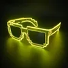 LED-Sonnenbrille für leuchtende Partys, leuchtendes Glas, funkelndes Mosaik, UV400, Unisex-Brille, Spielzeug, LED-Leuchtbrille, 231226