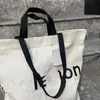 Lu Canvas Tote Women Beige Bag w podwójnej ręce na płótnie torba joga