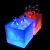 Ice Buckets And Coolers Led 3.5L Waterproof Double Layer Square Ice Buckets Bars Nightclubs Light Up Champagne Beer Whiskey Bucket Ss0 Otkd6