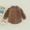 FocusNorm 1-5y Fashion Kids Boys Autumn Stupt Jacket Denim Solid Long Sleeve Single Single Breaded Pocket Coats 231225