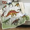 Blankets BeddingOutlet Dinosaur Sherpa Throw Blanket Jurassic Printed Bedspread for Kids Stegosaurus Plush Blanket Boys Cartoon Bedding 201