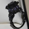 Victoria Wieck Cool Vintage Jewelry 10kt Black Gold Filled Black Cubic Zirconia Women Wedding Skull Band Ring Gift Size5-11241p