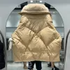 Weiße Gans Unten Jacke Winter Frauen Echte Natürliche Fuchs Pelz Lose Warme Puffer Mantel Weibliche Dicke Mid-Lange Parkas oberbekleidung 231226