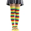 Women Socks Women's 2023 Autumn And Winter Fashion Rainbow Colorful Striped Long Soft Comfortbale Stretchy Breathable