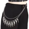 Sleutelhangers Gelaagde Punk Ketting Op De Jeans Broek Vrouwen Spike Voor Mannen Egirl EBoy Donkere Stijl Esthetische Accessoires