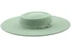 Le chapeau melon en feutre de laine à dessus plat en forme d'anneau pour dames printemps et automne hiver mode laine à large bord Hats5836204