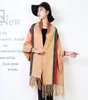 Wrap Shawl Women039S الخريف والشتاء Cape Cape مخططة الأكمام الوشاح المحبوك مع غرض مزدوج متعدد الوظائف سميكة CAPE CO4825324