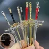 Hair Clips Vintage Metal Sword Hairpin Headdress Chinese Style Sticks Holder Chopsticks For Women Accessories