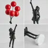 Flying Balloon Girl Statue Sculptures and Figurines Living Room Decor Home Decoration and Table Accessories Desk Accessories 231225