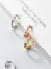 Vintage Beauty Hoop Huggie örhängen 925 Sterling Silver med Zircon Fashionable Rose Gold Circle Earring hela smycken5289891