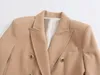 Traf Womens Blazer skräddarsydd dubbelbröst jacka Kvinnor Maskulina kontor Blazers för kappa långärmad kvinna 231225