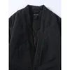 Jaquetas masculinas jaqueta vintage japonesa 2023 outono e inverno estilo chinês botão de madeira robe cor sólida acolchoado casaco solto