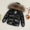 Doudoune d'hiver haut de gamme pour enfants, grand col de cheveux, doudoune épaisse, manteau court pour garçons et filles, 231226