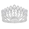 Luxuriöse funkelnde Kristall-Barock-Königin-König-Hochzeits-Tiara, Krone, Festzug, Abschlussball, Diadem, Kopfschmuck, Braut-Haarschmuck, Zubehör Y2999