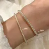 Link Armbänder 2/3/4mm Imitation Perle Armband Für Frauen Mädchen Einfache Koreanische Süße Romantische Stil Schmuck geburtstag Geschenk Drop