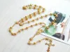 Pendant Necklaces Religious Gold Rosary Necklace Flower Hollow Prayer Beads Chain Catholic Crucifix Cross Church Baptism Jewelry H4670345