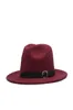 Autumn and winter Korean plain woolen hats belt buckle big brim felt hat plain hat high quality 2020 new fashion round hat20890355476730