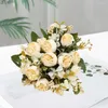 Decorative Flowers Outdoor Artificial Elegant Realistic Silk Rose Arrangement For Home Wedding Decoration Dining Party Centerpiece