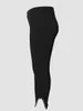 Finjani pantalon slim noir fentes le bas du pantalon perles taille haute à la mode grande taille pantalon femme élégant 231226