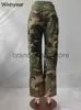 Kvinnors byxor capris hög midja kamouflage byxor nattklubb kläder kvinnors höst camo last lös svett baggy byxor y2k kläder streetwear joggar j231226