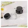 Cream Jar Wholesale 15g 30g 50g Round Matte Frosted Black Jar Body Butter Skin Care Cream Cosmetic Glass Burkar med plast C DHGARDEN DHGIX