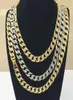 Catene Rapper Hip Hop Iced Out pavimentato con strass 15MM Miami Curb Catena a maglia cubana Collane con nastro in oro per uomo Donna Set di gioielli C2993126